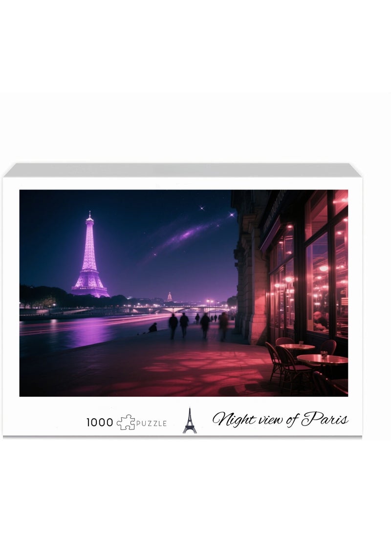 1000 pieces of Paris night scene puzzle - creative design patterns, rich and colorful artistic experience, suitable for adults and children - Image 2