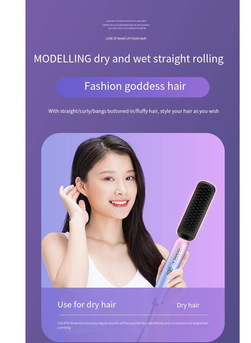 general Mini Ionic Straightening Comb – Travel-Friendly Straightener & Curler for Men/Women, Dual-Use Hair Styling Tool - Image 2