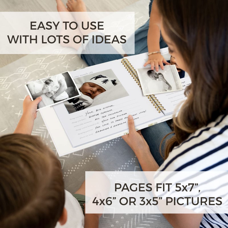 ZICOTO Keepsake Baby Memory Book for Boys & Girls â€“ Timeless First 5 Year Baby Book Photo Album â€“ Gender Neutral Journal Scrapbook - Record a Milestone for Every Event from Birth to Age 5 - Image 5