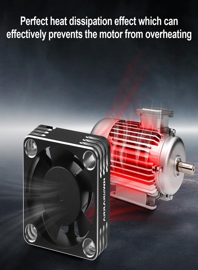 ARRAROWN 2Pack RC Car Motor Cooling Fan Heatsink 28000RPM Brushless ESC Cooling Fan for RC Car 1/8 1/10 540 550 Motor (Black+Silver) - Image 4