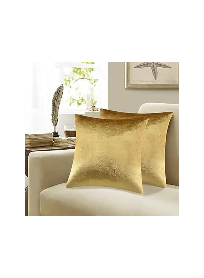 The Bros 2 أغطية وسائد زخرفية من المخمل الذهبي الفاخر - أغطية وسائد ناعمة للغاية للكنبة أو السرير - مجموعة من 2 - هوم لوكس - Image 3