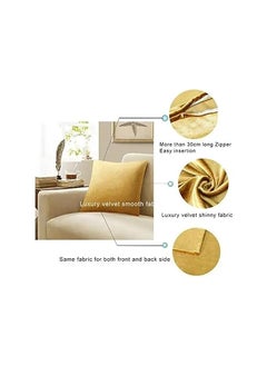 The Bros 2 Luxury Gold Plain Velvet Decorative Cushion Covers - Luxury Super Soft Throw PillowCases for Sofa or bed- Set of 2 - HomeLux  - Image 5