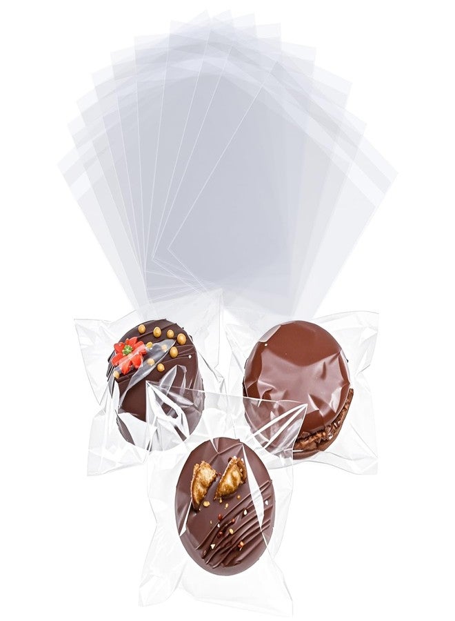 ROSPAKTEK 100Pcs 3 x3Inch Chocolate Ball Bags Truffle Bags Macaron Bag Chocolate Covered Ore Bag Self Adhesive Bakery Treat Packaging for Cookies Candy Brownie Party Favor Wedding Birthday - Image 1