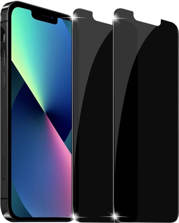 YMHML for iPhone 16e / 14/13 / 13 Pro Privacy Screen Protector, Anti Spy Privacy Screen for iPhone 14/13/13 Pro/16e Accessories, 2 Pack, Private Case Friendly Film - Image 1