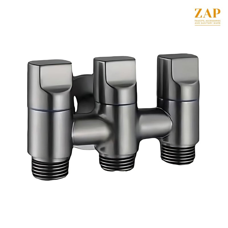 ZAP صنبور زاوية ثلاثي التركيب على الحائط من الفولاذ المقاوم للصدأ | صنبور متعدد الوظائف للحمام والمطبخ | فولاذ مقاوم للصدأ | مقاوم للتآكل | سهل التركيب - Image 3