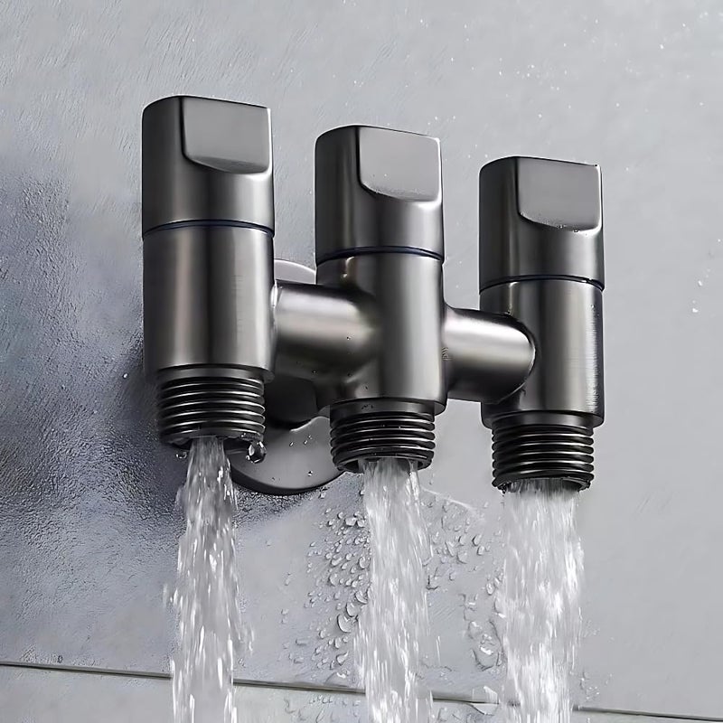 ZAP صنبور زاوية ثلاثي التركيب على الحائط من الفولاذ المقاوم للصدأ | صنبور متعدد الوظائف للحمام والمطبخ | فولاذ مقاوم للصدأ | مقاوم للتآكل | سهل التركيب - Image 2