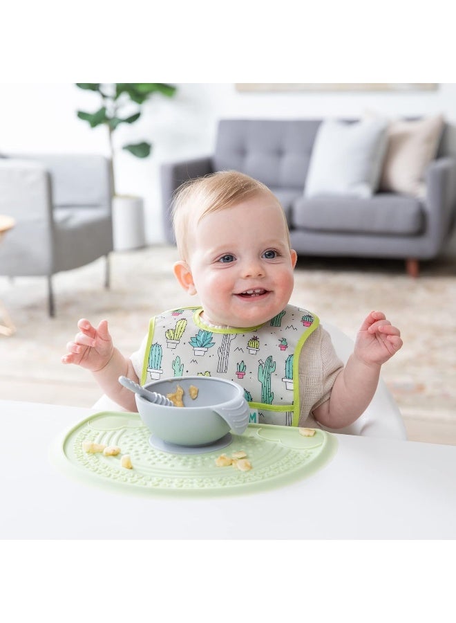 Bumkins Baby Silicone Sensory Placemat, for Babies and Toddlers, Suction Mat for Restaurants, Stick On High Chairs and Tables, Eating Finger Foods, Baby Led Weaning Essentials, Ages 6 Months Up, Sage - Image 3