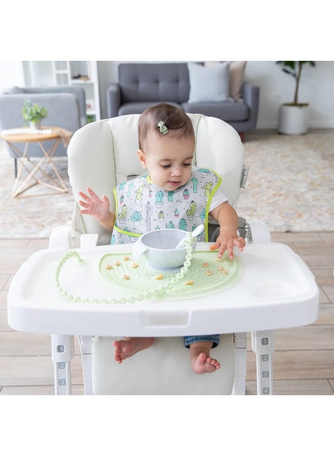 Bumkins Baby Silicone Sensory Placemat, for Babies and Toddlers, Suction Mat for Restaurants, Stick On High Chairs and Tables, Eating Finger Foods, Baby Led Weaning Essentials, Ages 6 Months Up, Sage - Image 2