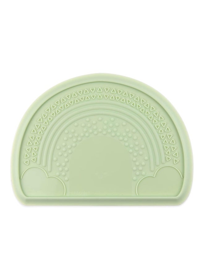Bumkins Baby Silicone Sensory Placemat, for Babies and Toddlers, Suction Mat for Restaurants, Stick On High Chairs and Tables, Eating Finger Foods, Baby Led Weaning Essentials, Ages 6 Months Up, Sage - Image 1