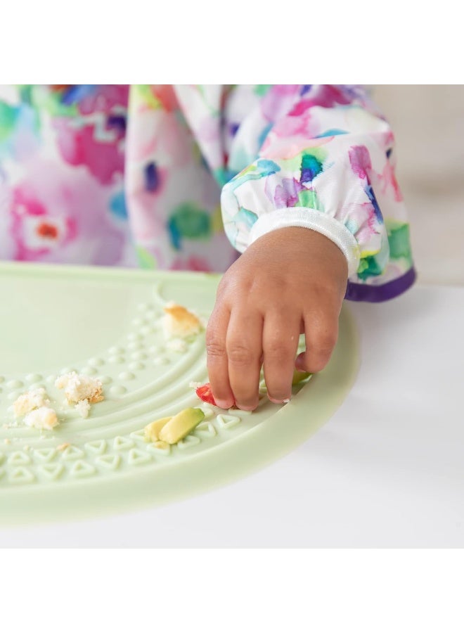Bumkins Baby Silicone Sensory Placemat, for Babies and Toddlers, Suction Mat for Restaurants, Stick On High Chairs and Tables, Eating Finger Foods, Baby Led Weaning Essentials, Ages 6 Months Up, Sage - Image 4