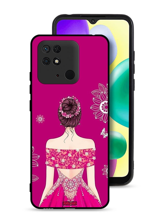 Tolwak Xiaomi Redmi 10C Protective Case Cover Girl And Flowers Art - Image 1