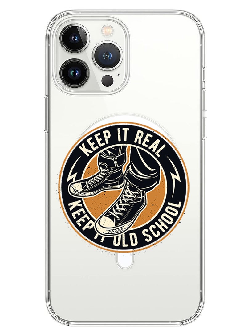 Theodor Magnetic Case for iPhone 13 Pro Max 6.7-inch Compatible with MagSafe Wireless Charging, Shockproof Phone Bumper Cover Old school copy - Image 1