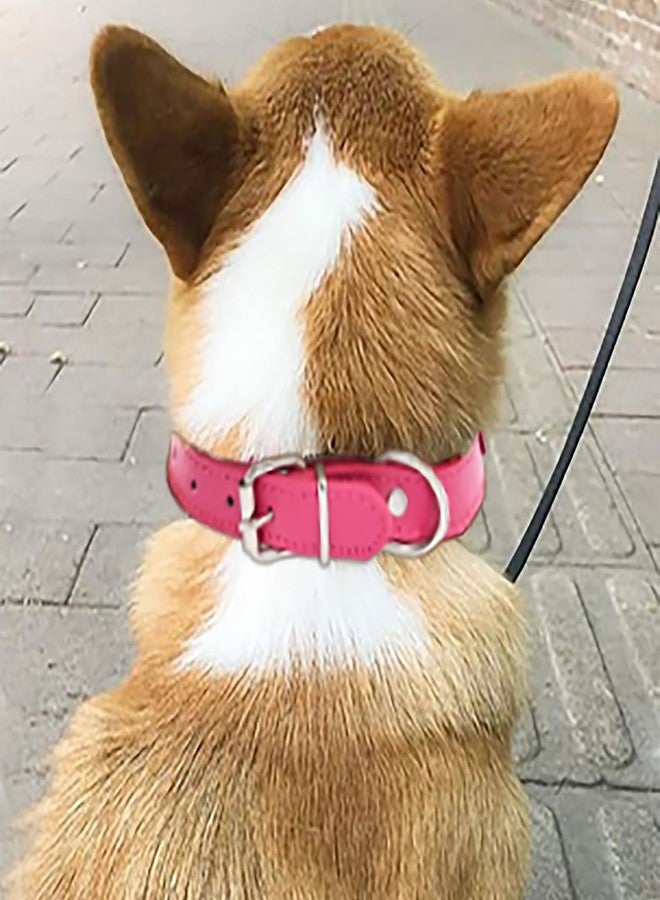 Campsis Diamond Bow Dog Collar Hot Pink Bling Leather Dog Collars with Rhinestone Bow Tie Puppy Collar Adjustable for Small Medium Large Dogs (M:10.2-13.47inch) - Image 2