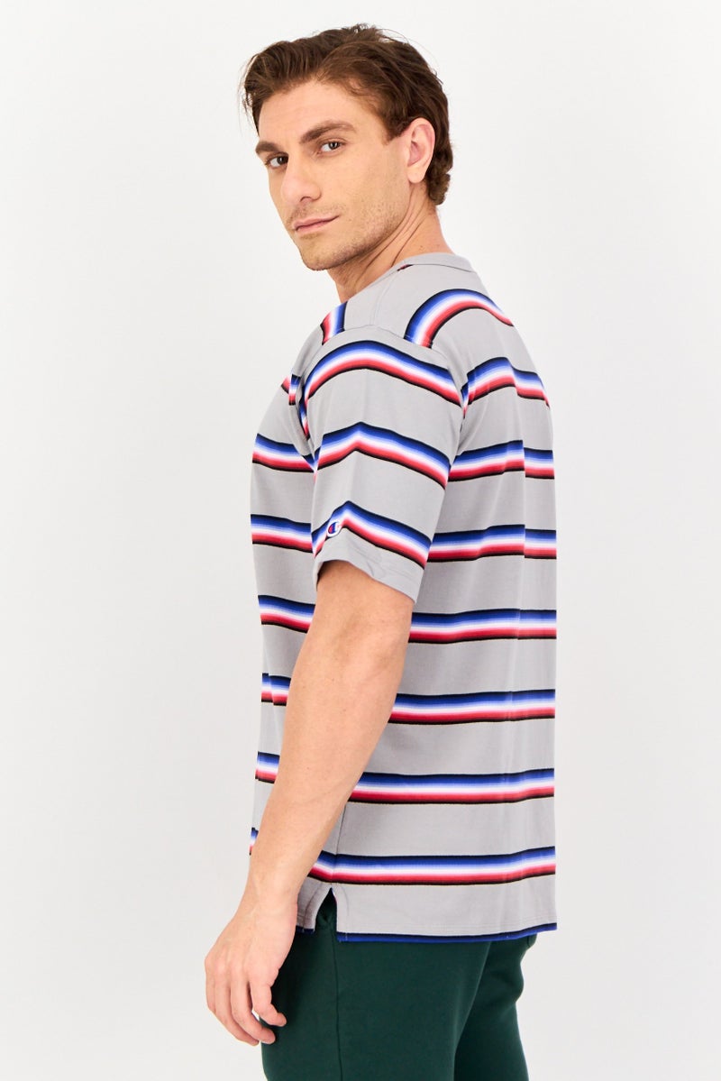 Champion Men Sportswear Fit Stripe Short Sleeve Outdoor T-Shirt, Multicolor - Image 2