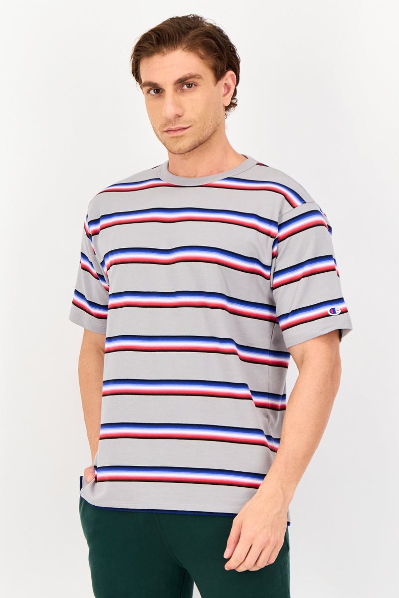 Champion Men Sportswear Fit Stripe Short Sleeve Outdoor T-Shirt, Multicolor - Image 1
