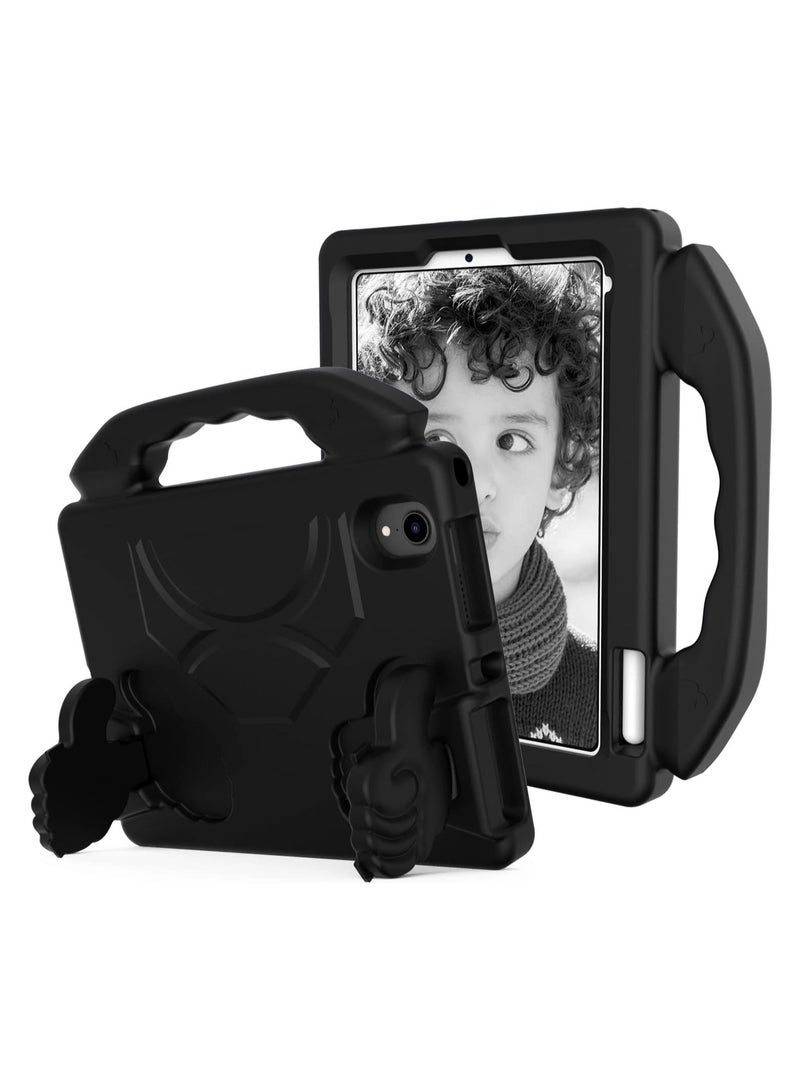 VKL Kids Case for iPad Mini 7 A17 Pro, iPad Mini 7th/6th Generation (2024/2021), Lightweight EVA Dropproof Impact Resistance Protective Handle Stand Cover for iPad Mini 7 (Black)