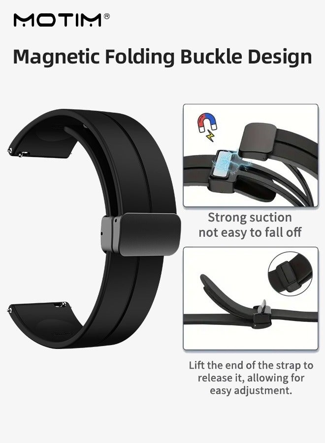 Motim 22mm Silicone Watch Strap with Magnetic Buckle Design, Replacement Wrist Watch Strap Compatible With Huawei Watch 4/GT5 Pro/Watch GT3 46mm/GT4 46mm/Watch GT3 Pro/Watch3/Watch3 Pro  - Image 5