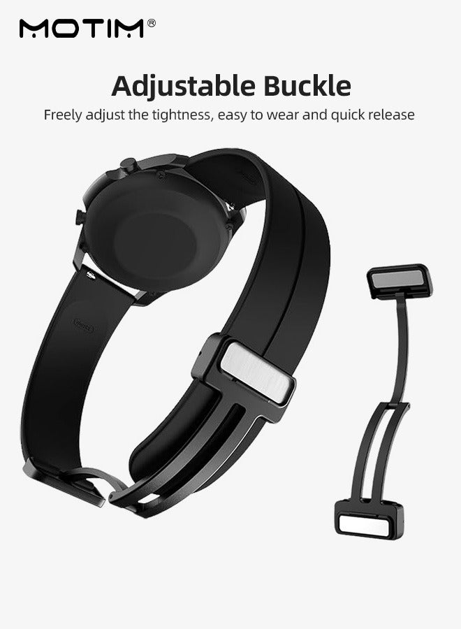 Motim 22mm Silicone Watch Strap with Magnetic Buckle Design, Replacement Wrist Watch Strap Compatible With Huawei Watch 4/GT5 Pro/Watch GT3 46mm/GT4 46mm/Watch GT3 Pro/Watch3/Watch3 Pro  - Image 4
