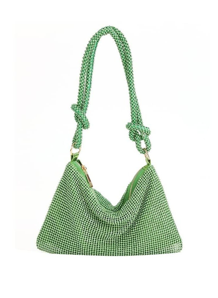 SYOSI Rhinestone Crossbody Bag For Women Golden Clutch Bag Evening Handbag Purse Sparkly Rhinestone Purses Diamante Clutch Bag For Party Bridal Night Bag  Green - Image 1