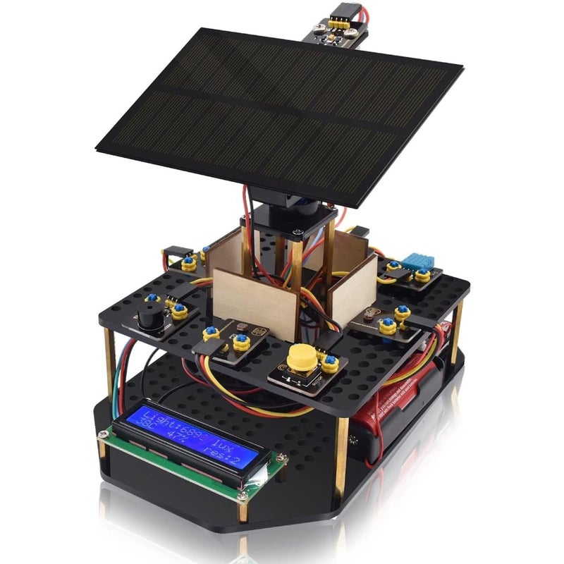 DIY Solar Tracking Electronic Kit for Arduino UNO Temperature and Humidity Sensor BH1750 Light Sensor Educational STEM Programming Kit For Teens and Adults Includes Breadboard, Jumper Wires, Resistors, LEDs - Image 1