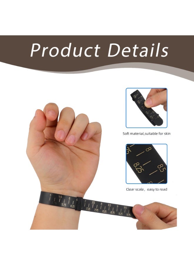 PAWSONIFY 2 PCS Wrist Measuring Tool, Bracelet Sizer Measuring Tool, Adjustable Bracelet Ring Size Ruler - White & Black for Jewelry Sizing - Image 3