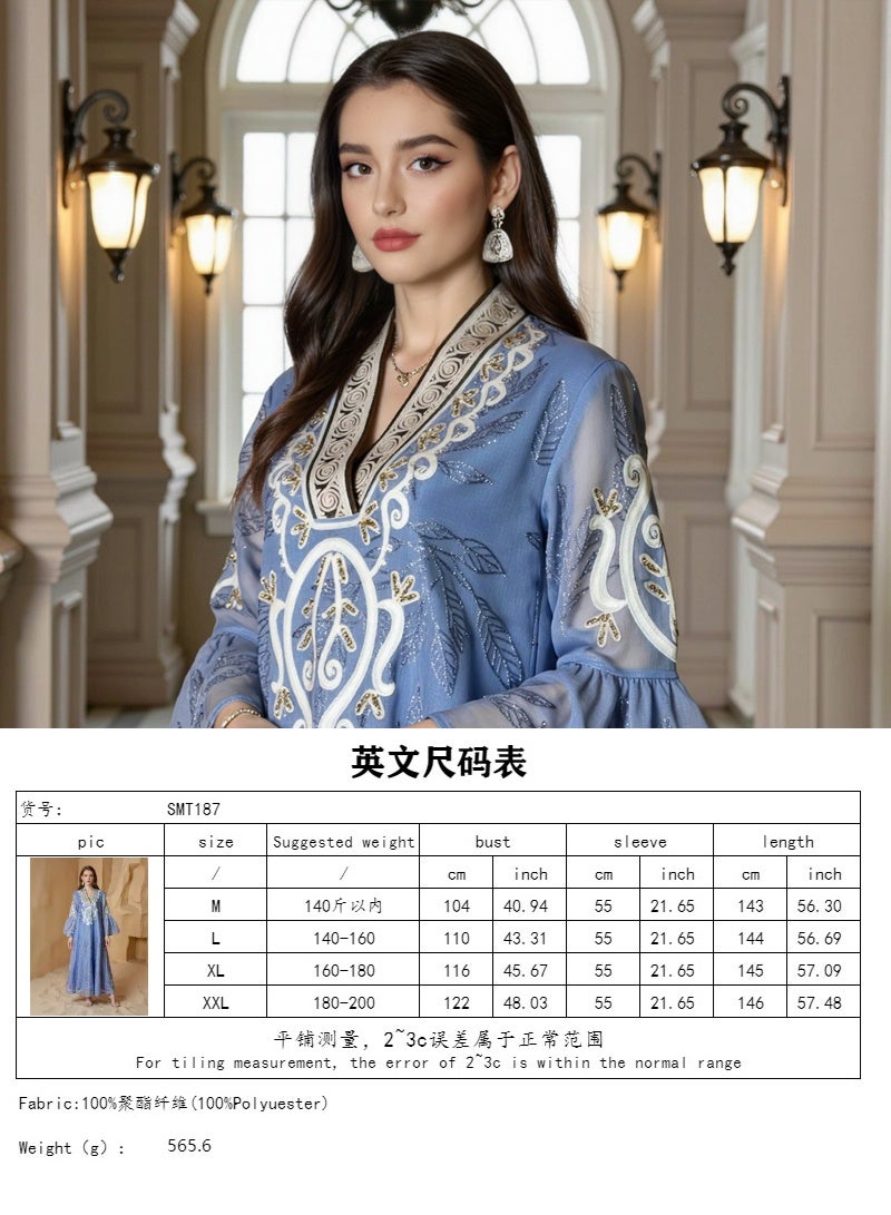 جيوان النساء أبايا المسلمين الصلاة فستان مطرزة الأكمام الكاردجان كفتان الإسلامي دبي رداء عارضي متواضع أبايا فستان - Image 5