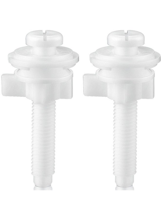 Jetec Jetec 2 Pieces Toilet Seat Screws Replacement Kit Plastic Toilet Seat Bolts Toilet Seat Hinge Bolt Screws with Plastic Nuts and Washers Parts Kit for Fixing The Top Toilet Seat, White  - Image 1