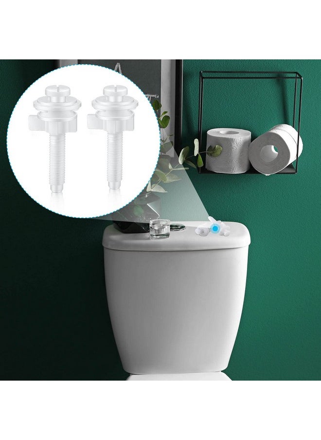 Jetec Jetec 2 Pieces Toilet Seat Screws Replacement Kit Plastic Toilet Seat Bolts Toilet Seat Hinge Bolt Screws with Plastic Nuts and Washers Parts Kit for Fixing The Top Toilet Seat, White  - Image 3