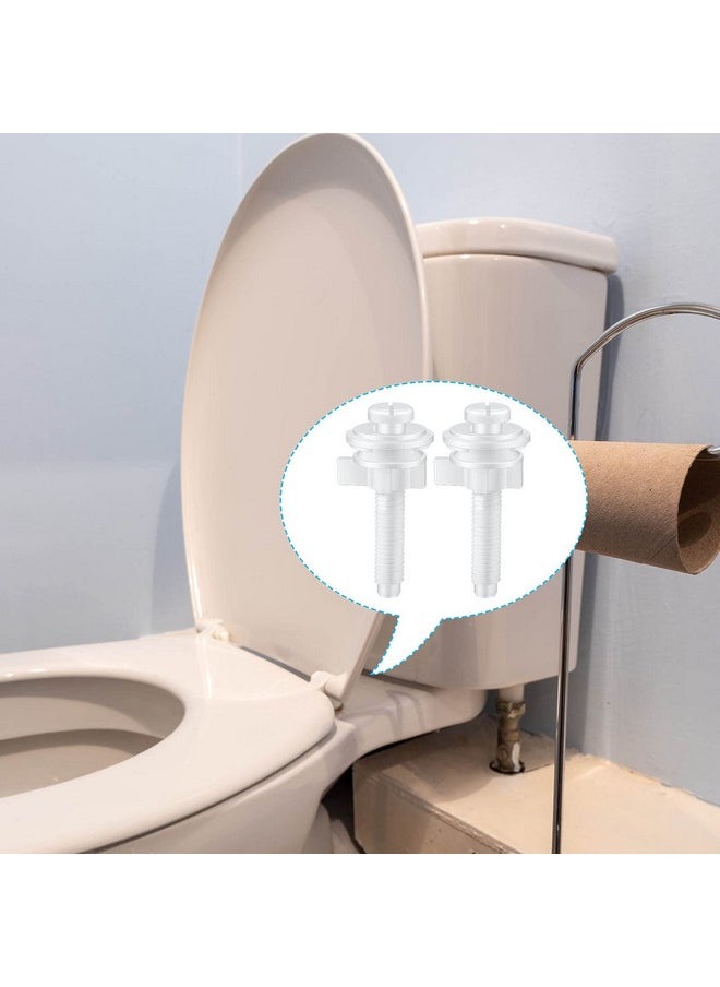 Jetec Jetec 2 Pieces Toilet Seat Screws Replacement Kit Plastic Toilet Seat Bolts Toilet Seat Hinge Bolt Screws with Plastic Nuts and Washers Parts Kit for Fixing The Top Toilet Seat, White  - Image 5