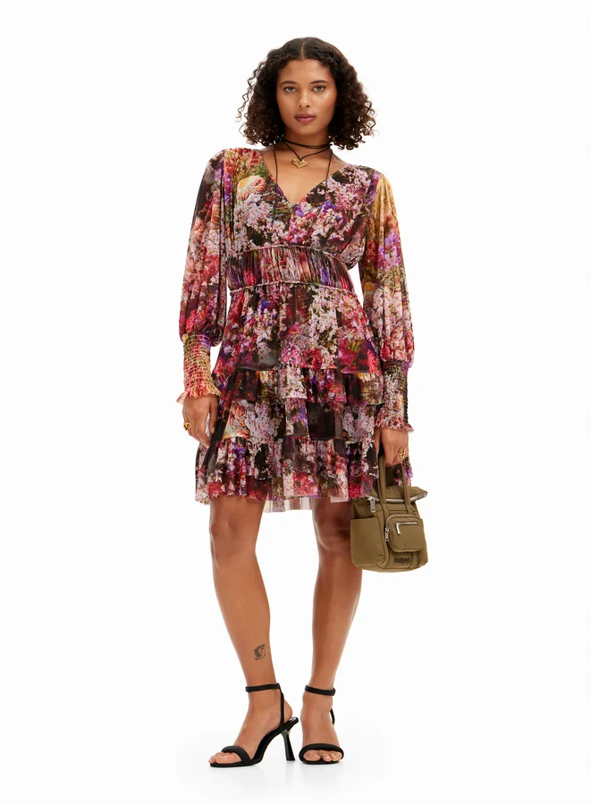 DESIGUAL Floral Tiered Dress