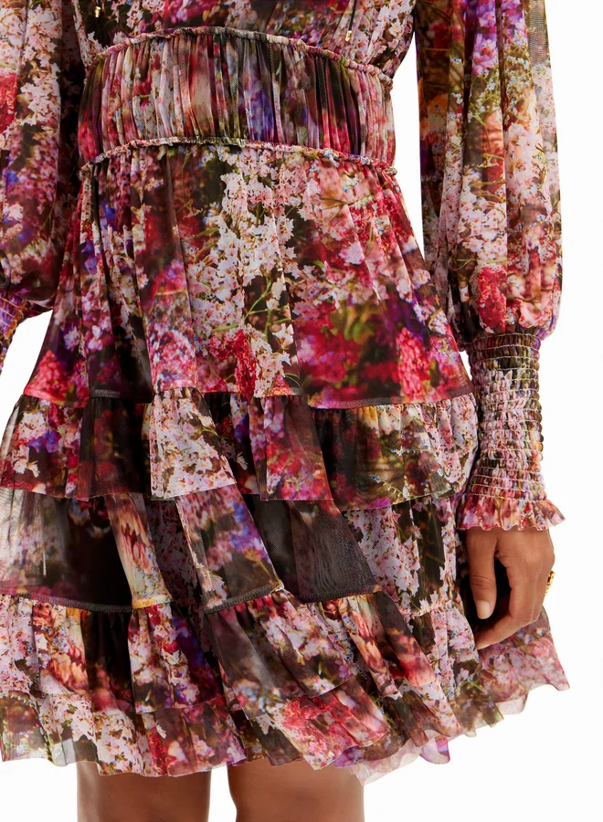 DESIGUAL Floral Tiered Dress