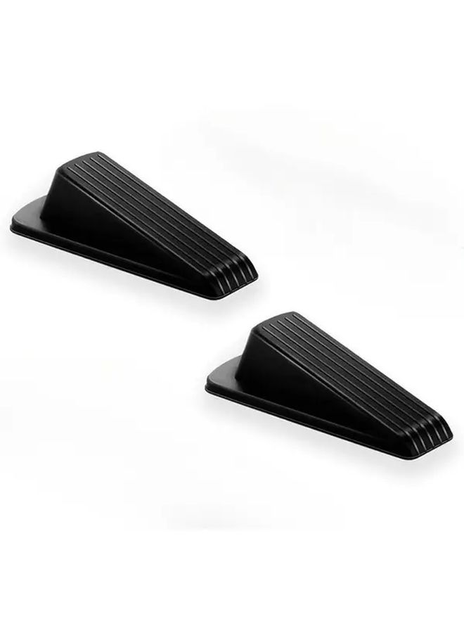 Black Rubber Door Stopper 4.72in Non-Slip Heavy Duty Wedge - Image 1