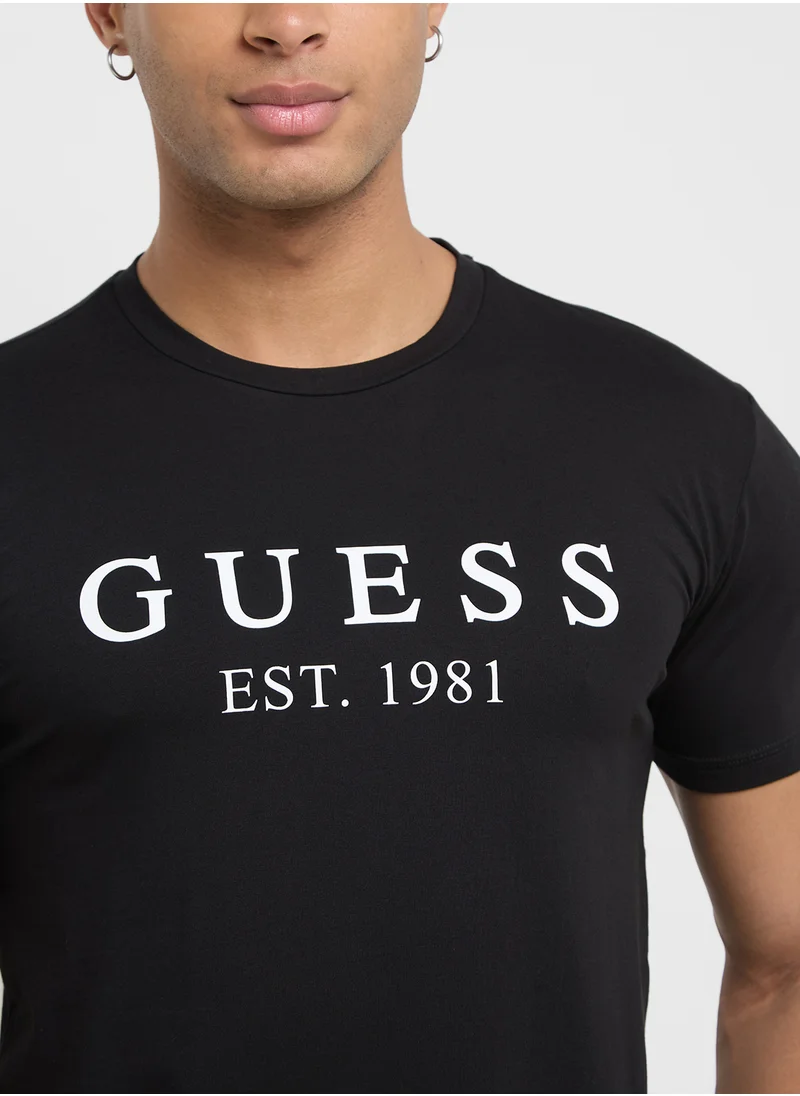 جس Crew Neck Short Sleeve T-Shirt