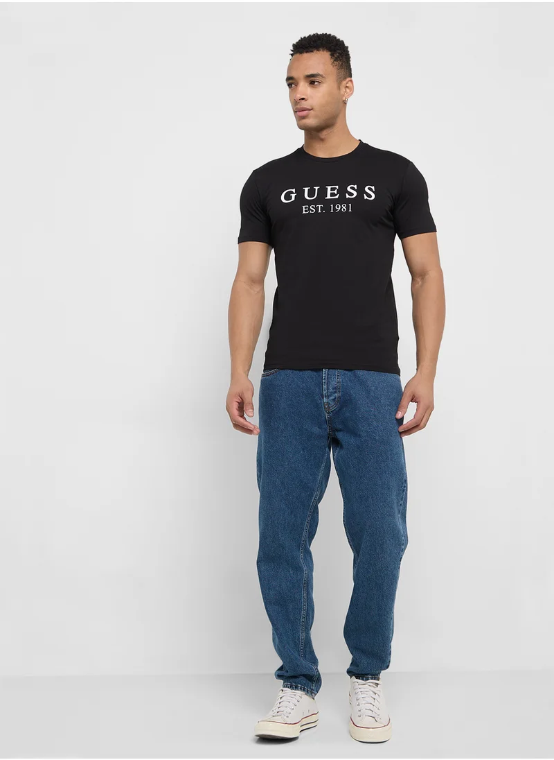 جس Crew Neck Short Sleeve T-Shirt