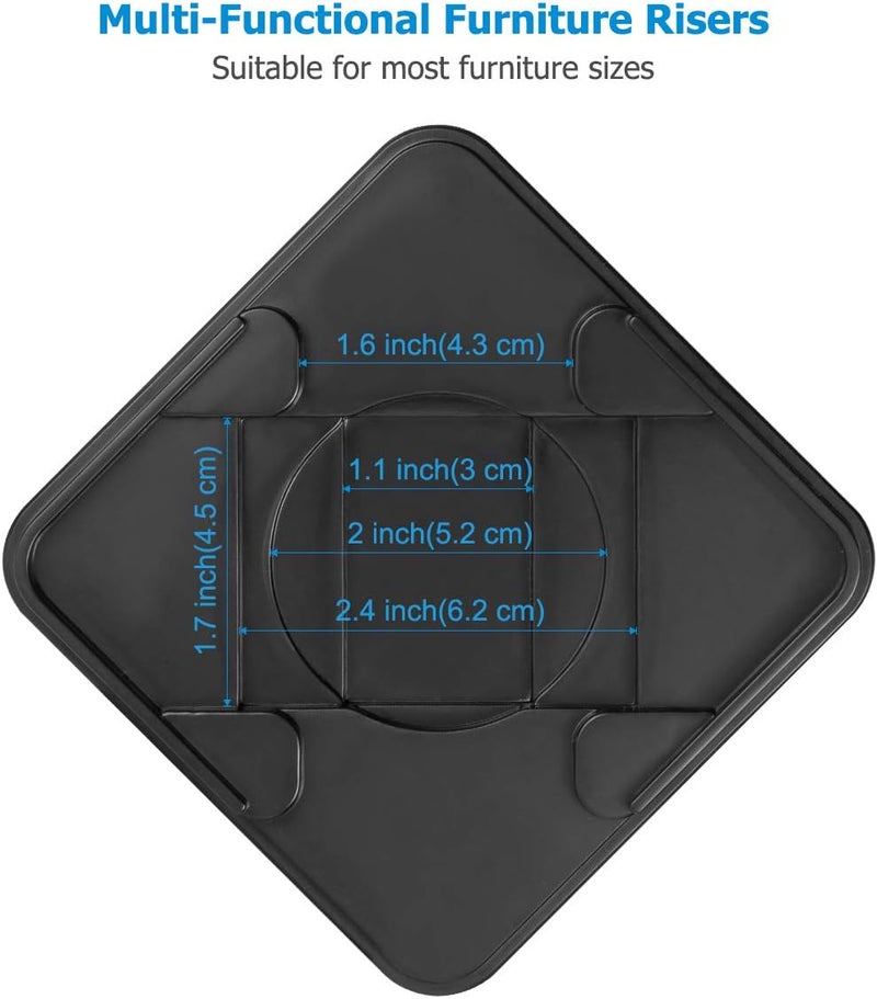 Adjustable Bed Risers or Furniture Risers Set of 16 - Couch Risers Table Risers in Heights of 1.3", 2.6", 3.9" or 5.2", Bed Risers Heavy Duty for Couch, Chair, Desk, Sofa and Bunk Bedpost - Image 1