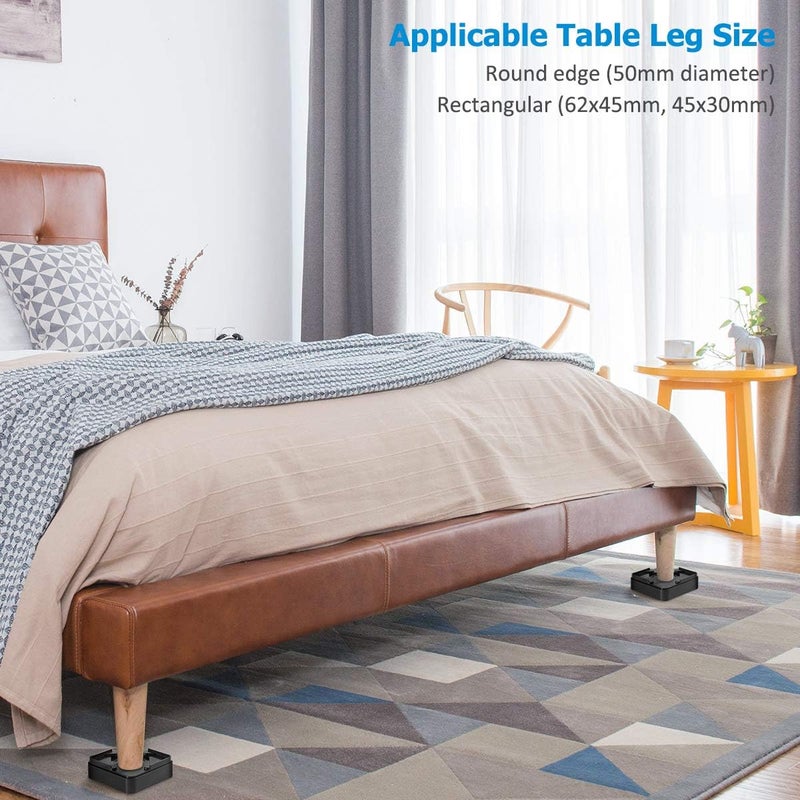 Adjustable Bed Risers or Furniture Risers Set of 16 - Couch Risers Table Risers in Heights of 1.3", 2.6", 3.9" or 5.2", Bed Risers Heavy Duty for Couch, Chair, Desk, Sofa and Bunk Bedpost - Image 5