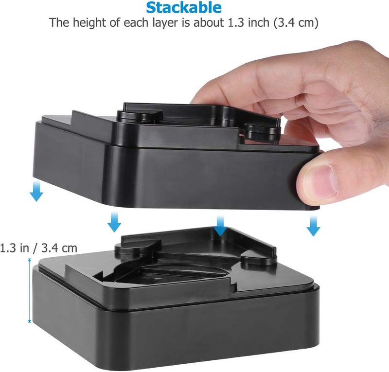Adjustable Bed Risers or Furniture Risers Set of 16 - Couch Risers Table Risers in Heights of 1.3", 2.6", 3.9" or 5.2", Bed Risers Heavy Duty for Couch, Chair, Desk, Sofa and Bunk Bedpost - Image 2