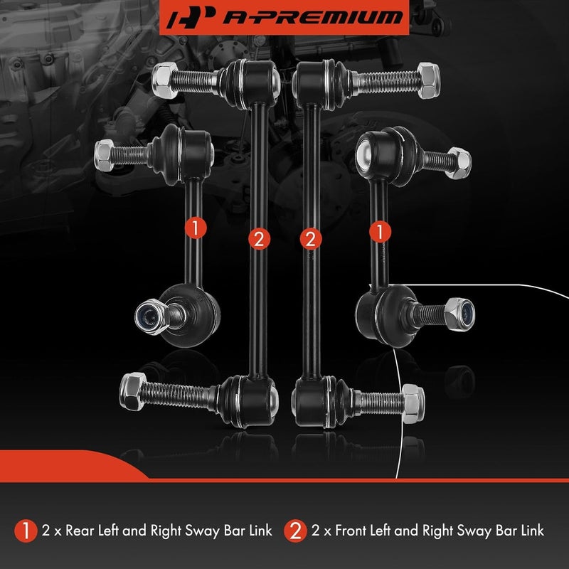 A-Premium Set of 4, Front & Rear Sway Bar Links Kit Stabilizer Bar Links, Compatible with Cadillac CTS 2008-2015, RWD Only - Image 3