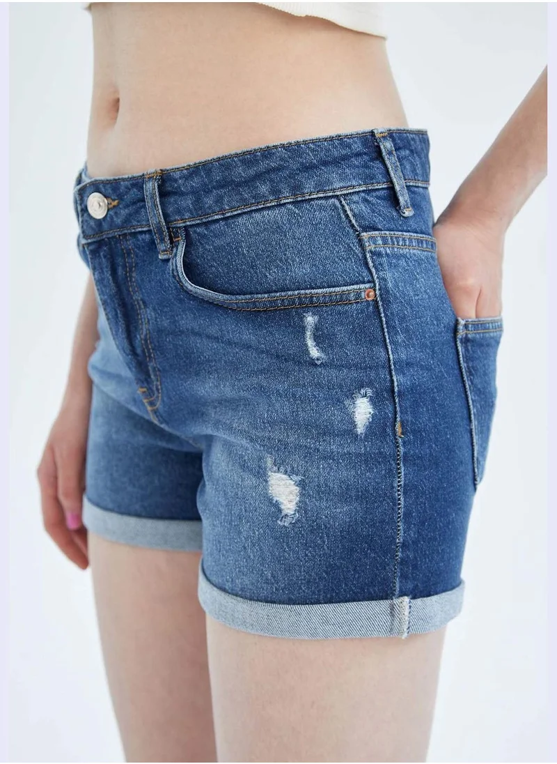 DeFacto Basic Distressed Mini Jean Short