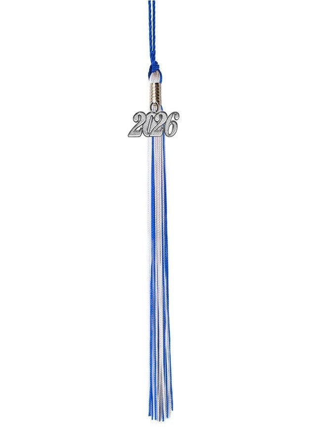 Class Act Graduation Graduation Tassel - Silver Charm - 3 Color, 2026, Blue/Silver/White - Image 1