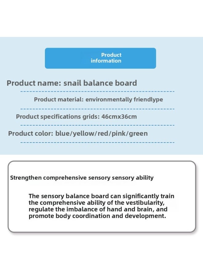 Kindergarten Sense Training Equipment Snail Balance Board Children's Household Egg Balance Table Focus Training Toy-Color:Rotomolding (pieces) - Image 4