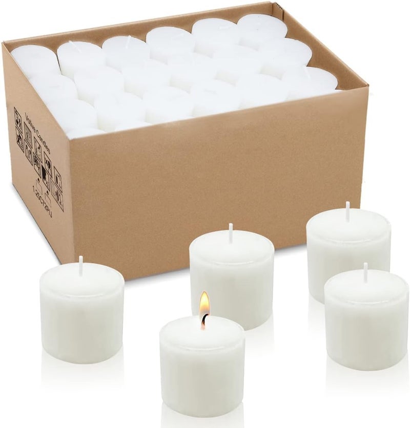 EYUVAA LABEL 8 Hrs Burning Unscented Votive Candles for Home Decor, smokeless Diwali Candles Decoration, Wedding, Centre Table, Birthday, Parties (1.5" x 1.25") (Pack of 100) - Image 1