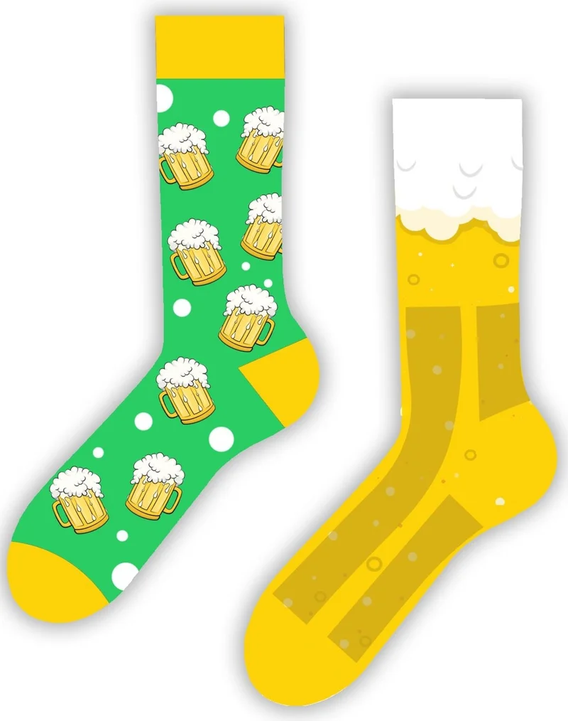 كارنافال سوكس Left and Right Beer Patterned Colorful Socks