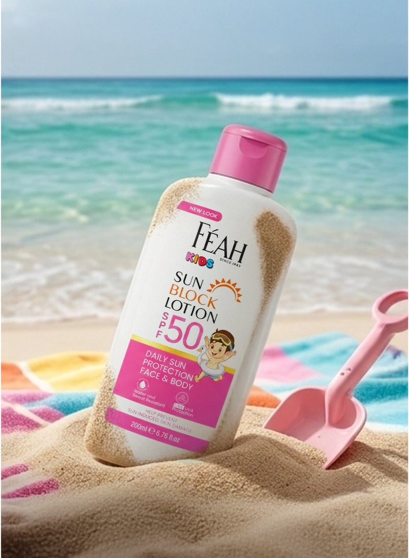 فياح لوشن واقي من الشمس للأطفال من فيا بعامل حماية 50، 200 مل - واقي شمس لطيف عالي الحماية - Image 2