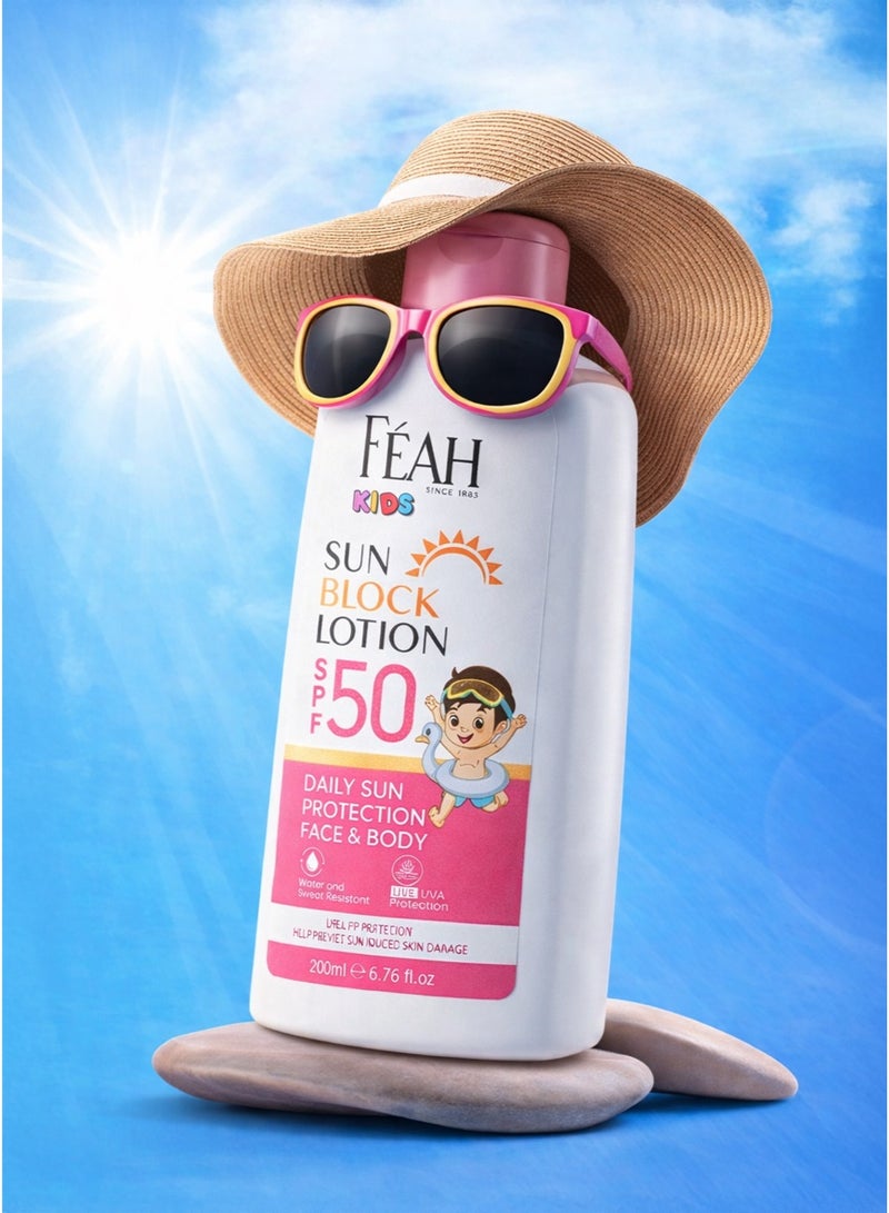 فياح لوشن واقي من الشمس للأطفال من فيا بعامل حماية 50، 200 مل - واقي شمس لطيف عالي الحماية - Image 3