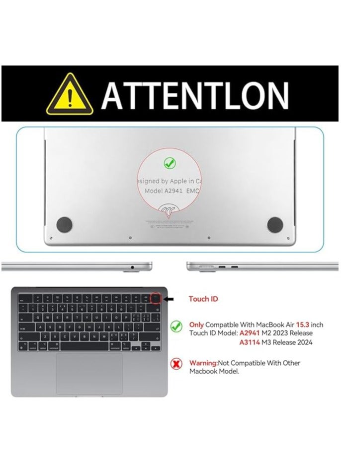 erorex [2-Pack] Ultra Clear PET Screen Protector Guard for MacBook Air 15-inch 2023(Model A2941, M2 Chip),with 15.3-inch Liquid Retina Display, HD Protective Film - Transparent - Image 4