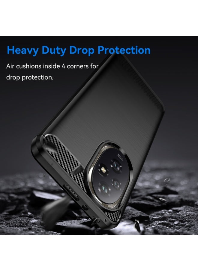 SanHu for Honor 200 5G Case Cover, High Quality Slim and Lightweight Brushed Comfortable TPU Soft Feel Cell Phone Protective Case for Honor 200 5G, Black - Image 3