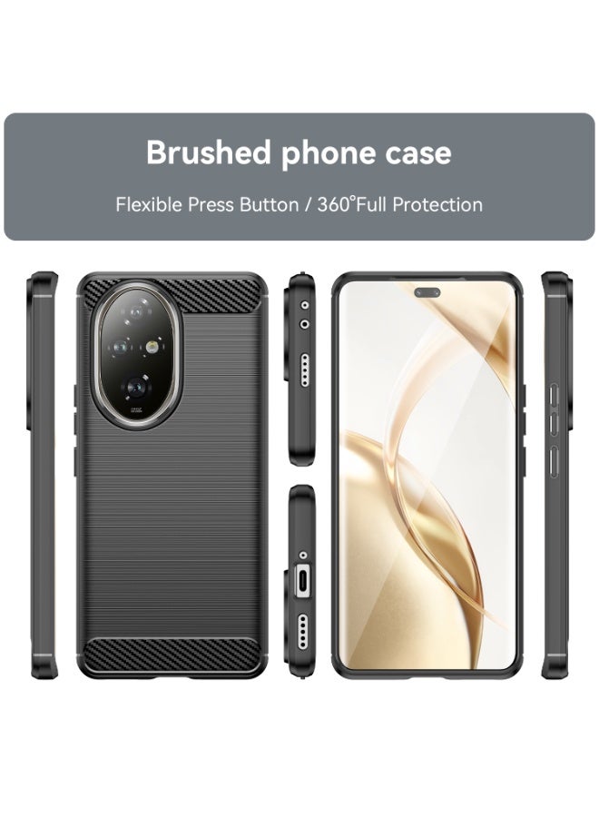 SanHu for Honor 200 5G Case Cover, High Quality Slim and Lightweight Brushed Comfortable TPU Soft Feel Cell Phone Protective Case for Honor 200 5G, Black - Image 2