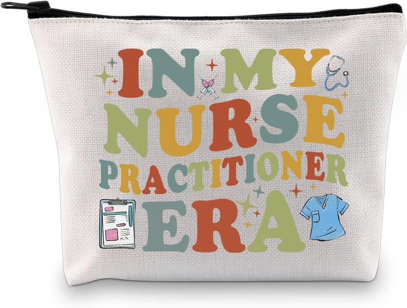 XYANFA Nurse Practitioner Cosmetic Bag Np Appreciation Gifts Nursing School Graduation Gifts Np Nurse Zipper Pouch Bag (Cotton, NURSE PRACTITIONER1)