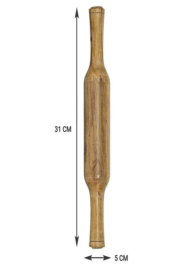 AYODHYA Happy Creations Wooden Rolling Pin | Sheesham Belan | Wooden Roti Roller Pin | Belan for Chapati| Wooden Belan for kithcen (Design 13) - Image 3